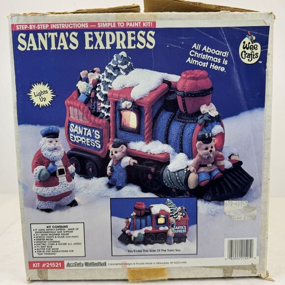 Vtg Accents Unlimited Santas Express Light-Up Christmas Train Figurine Set Bears - Picture 2 of 16